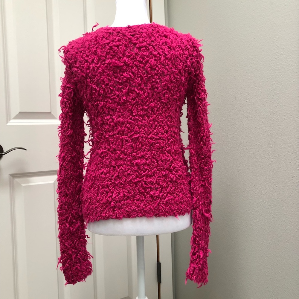 FREE PEOPLE SEPTEMBER SONG POLAR BEAR SHAG SWEATER PINK XS - Picture 6 of 9